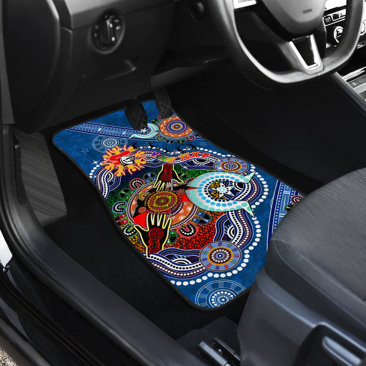Personalised Knights NAIDOC Week 2024 Car Mats Australia Aboriginal Dot Painting