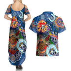 Personalised Knights NAIDOC Week 2024 Couples Matching Summer Maxi Dress and Hawaiian Shirt Australia Aboriginal Dot Painting