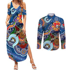 Personalised Knights NAIDOC Week 2024 Couples Matching Summer Maxi Dress and Long Sleeve Button Shirt Australia Aboriginal Dot Painting