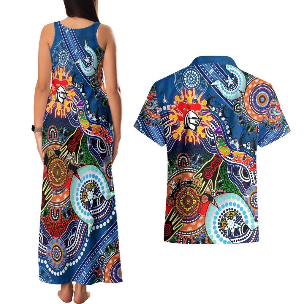 Personalised Knights NAIDOC Week 2024 Couples Matching Tank Maxi Dress and Hawaiian Shirt Australia Aboriginal Dot Painting
