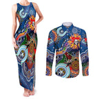 Personalised Knights NAIDOC Week 2024 Couples Matching Tank Maxi Dress and Long Sleeve Button Shirt Australia Aboriginal Dot Painting