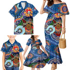 Personalised Knights NAIDOC Week 2024 Family Matching Mermaid Dress and Hawaiian Shirt Australia Aboriginal Dot Painting