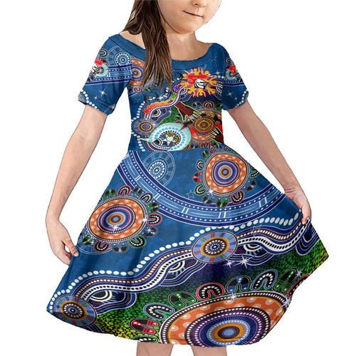 Personalised Knights NAIDOC Week 2024 Family Matching Mermaid Dress and Hawaiian Shirt Australia Aboriginal Dot Painting