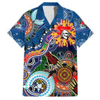 Personalised Knights NAIDOC Week 2024 Family Matching Off Shoulder Short Dress and Hawaiian Shirt Australia Aboriginal Dot Painting