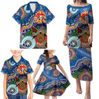 Personalised Knights NAIDOC Week 2024 Family Matching Puletasi and Hawaiian Shirt Australia Aboriginal Dot Painting