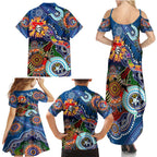 Personalised Knights NAIDOC Week 2024 Family Matching Summer Maxi Dress and Hawaiian Shirt Australia Aboriginal Dot Painting