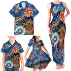 Personalised Knights NAIDOC Week 2024 Family Matching Tank Maxi Dress and Hawaiian Shirt Australia Aboriginal Dot Painting