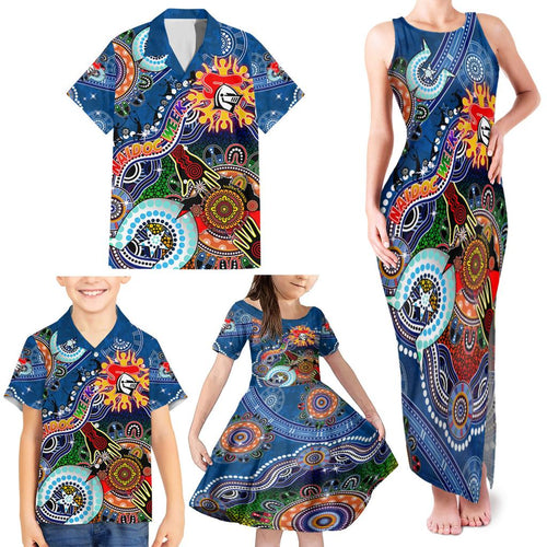 Personalised Knights NAIDOC Week 2024 Family Matching Tank Maxi Dress and Hawaiian Shirt Australia Aboriginal Dot Painting