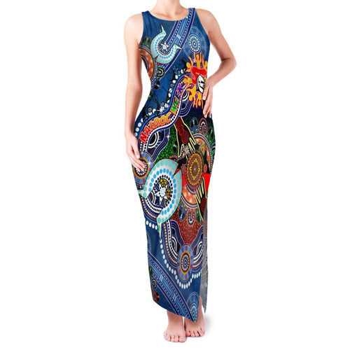 Personalised Knights NAIDOC Week 2024 Family Matching Tank Maxi Dress and Hawaiian Shirt Australia Aboriginal Dot Painting