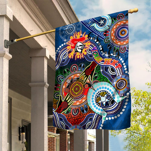 Personalised Knights NAIDOC Week 2024 Garden Flag Australia Aboriginal Dot Painting