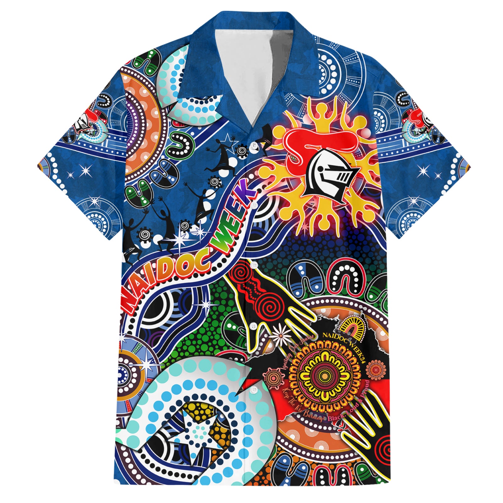 Personalised Knights NAIDOC Week 2024 Hawaiian Shirt Australia Aboriginal Dot Painting