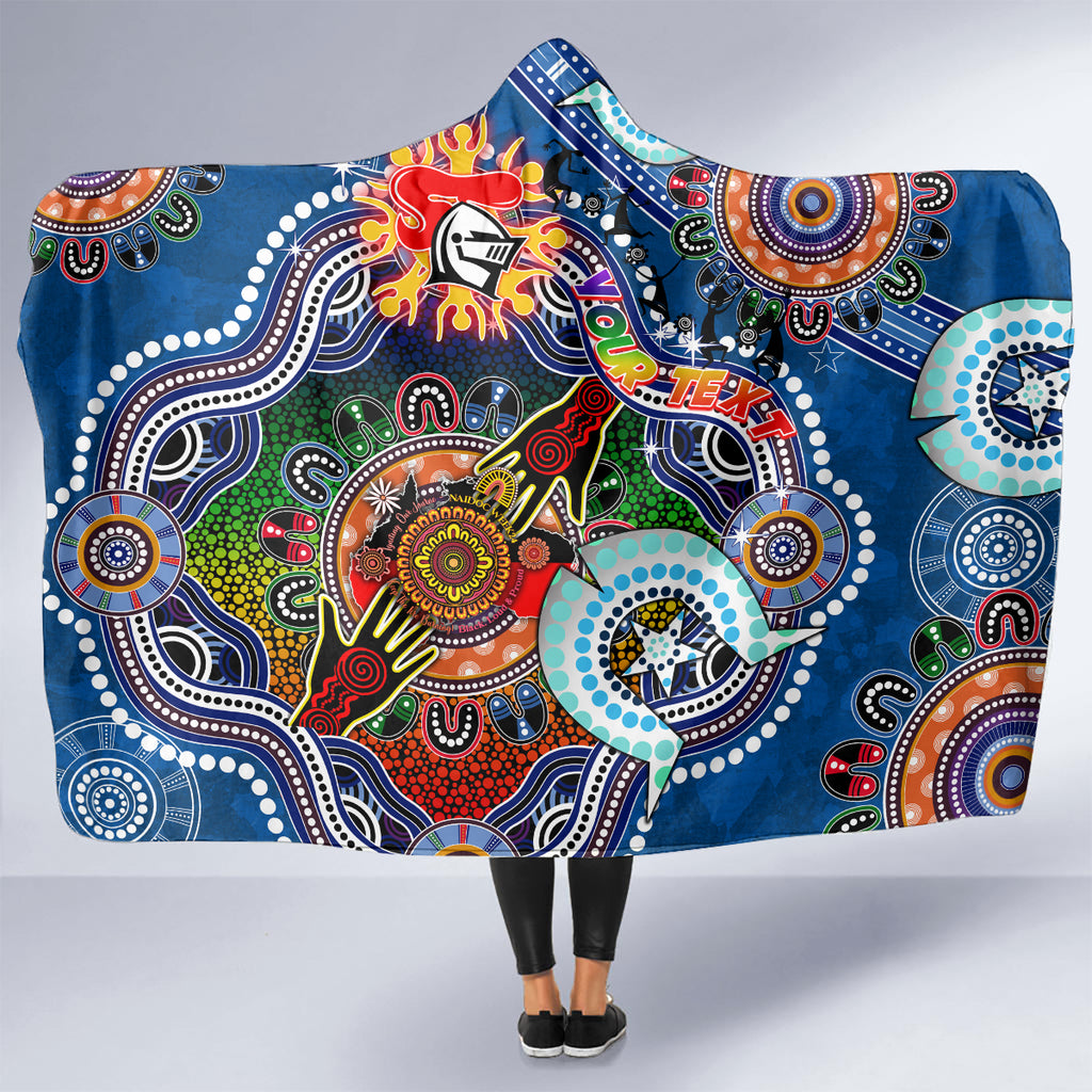 Personalised Knights NAIDOC Week 2024 Hooded Blanket Australia Aboriginal Dot Painting