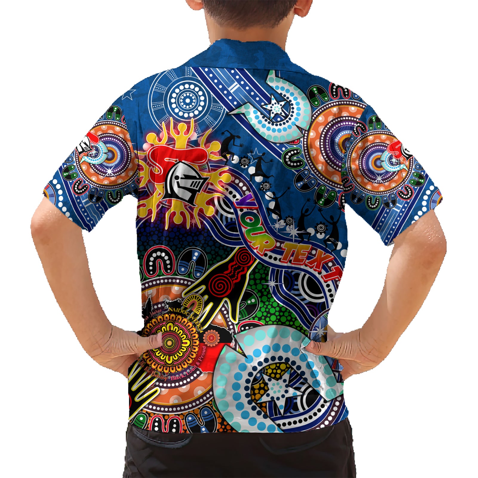Personalised Knights NAIDOC Week 2024 Kid Hawaiian Shirt Australia Aboriginal Dot Painting