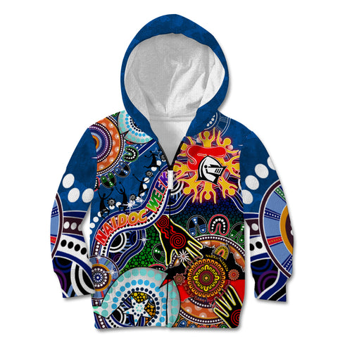 Personalised Knights NAIDOC Week 2024 Kid Hoodie Australia Aboriginal Dot Painting