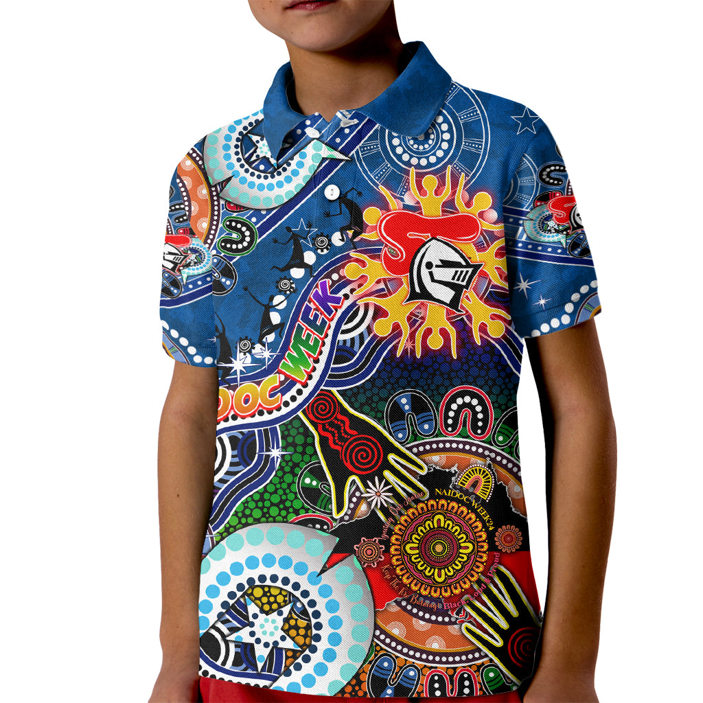Personalised Knights NAIDOC Week 2024 Kid Polo Shirt Australia Aboriginal Dot Painting