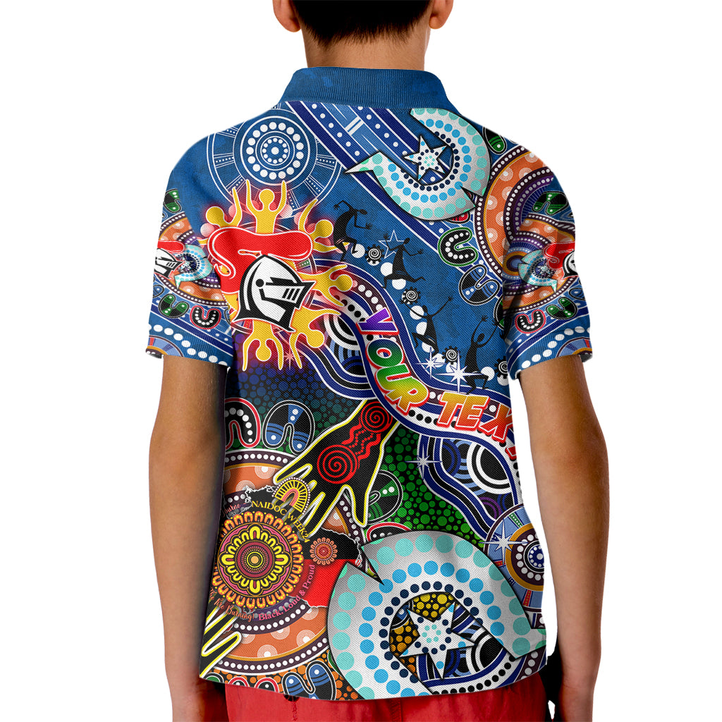 Personalised Knights NAIDOC Week 2024 Kid Polo Shirt Australia Aboriginal Dot Painting