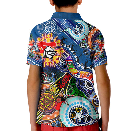 Personalised Knights NAIDOC Week 2024 Kid Polo Shirt Australia Aboriginal Dot Painting
