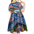 Personalised Knights NAIDOC Week 2024 Kid Short Sleeve Dress Australia Aboriginal Dot Painting