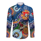 Personalised Knights NAIDOC Week 2024 Long Sleeve Button Shirt Australia Aboriginal Dot Painting