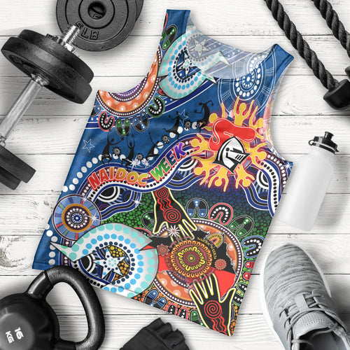 Personalised Knights NAIDOC Week 2024 Men Tank Top Australia Aboriginal Dot Painting