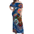 Personalised Knights NAIDOC Week 2024 Off Shoulder Maxi Dress Australia Aboriginal Dot Painting