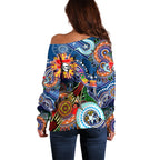 Personalised Knights NAIDOC Week 2024 Off Shoulder Sweater Australia Aboriginal Dot Painting