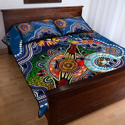 Personalised Knights NAIDOC Week 2024 Quilt Bed Set Australia Aboriginal Dot Painting