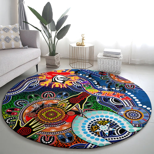 Personalised Knights NAIDOC Week 2024 Round Carpet Australia Aboriginal Dot Painting