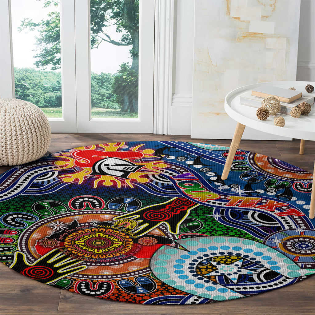 Personalised Knights NAIDOC Week 2024 Round Carpet Australia Aboriginal Dot Painting