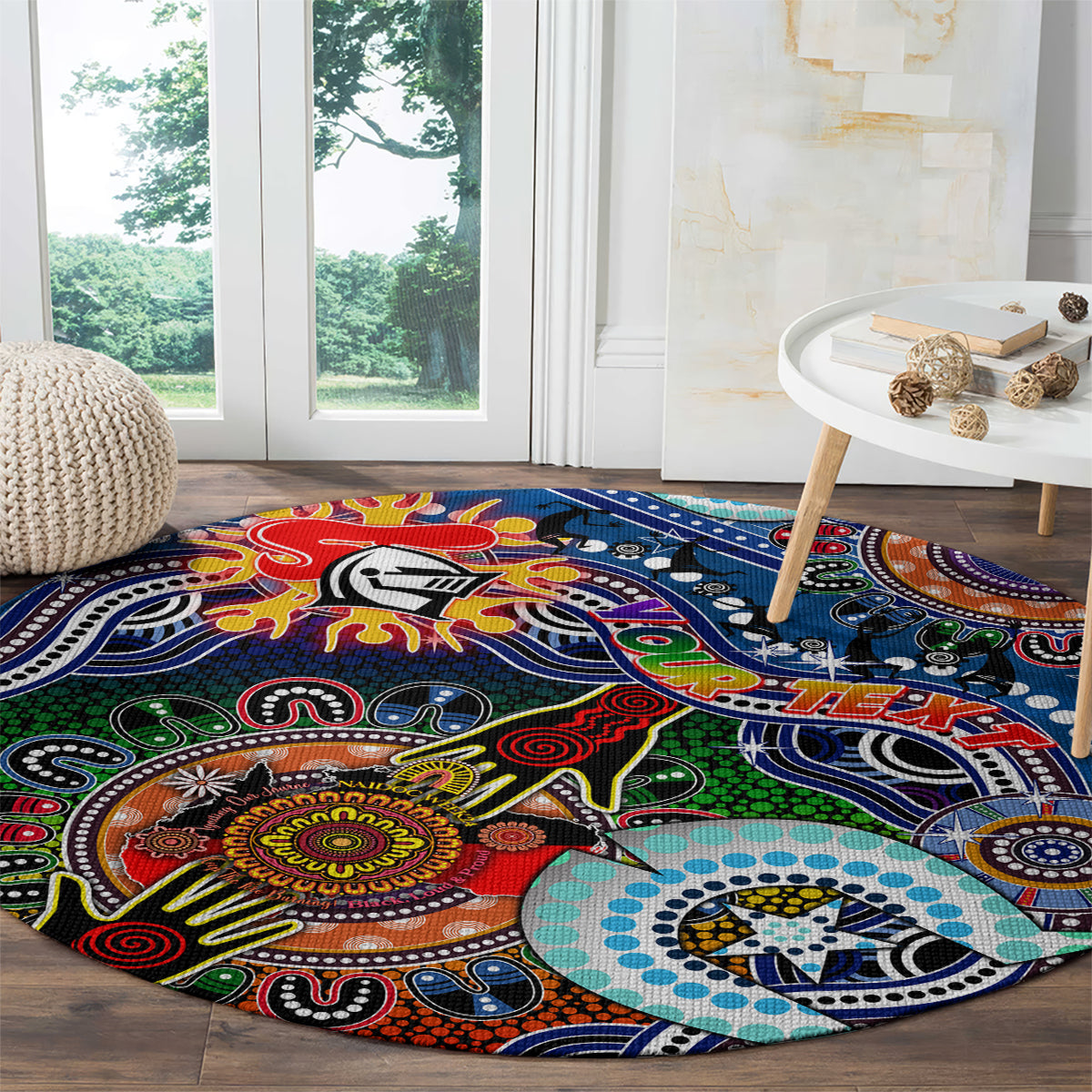 Personalised Knights NAIDOC Week 2024 Round Carpet Australia Aboriginal Dot Painting