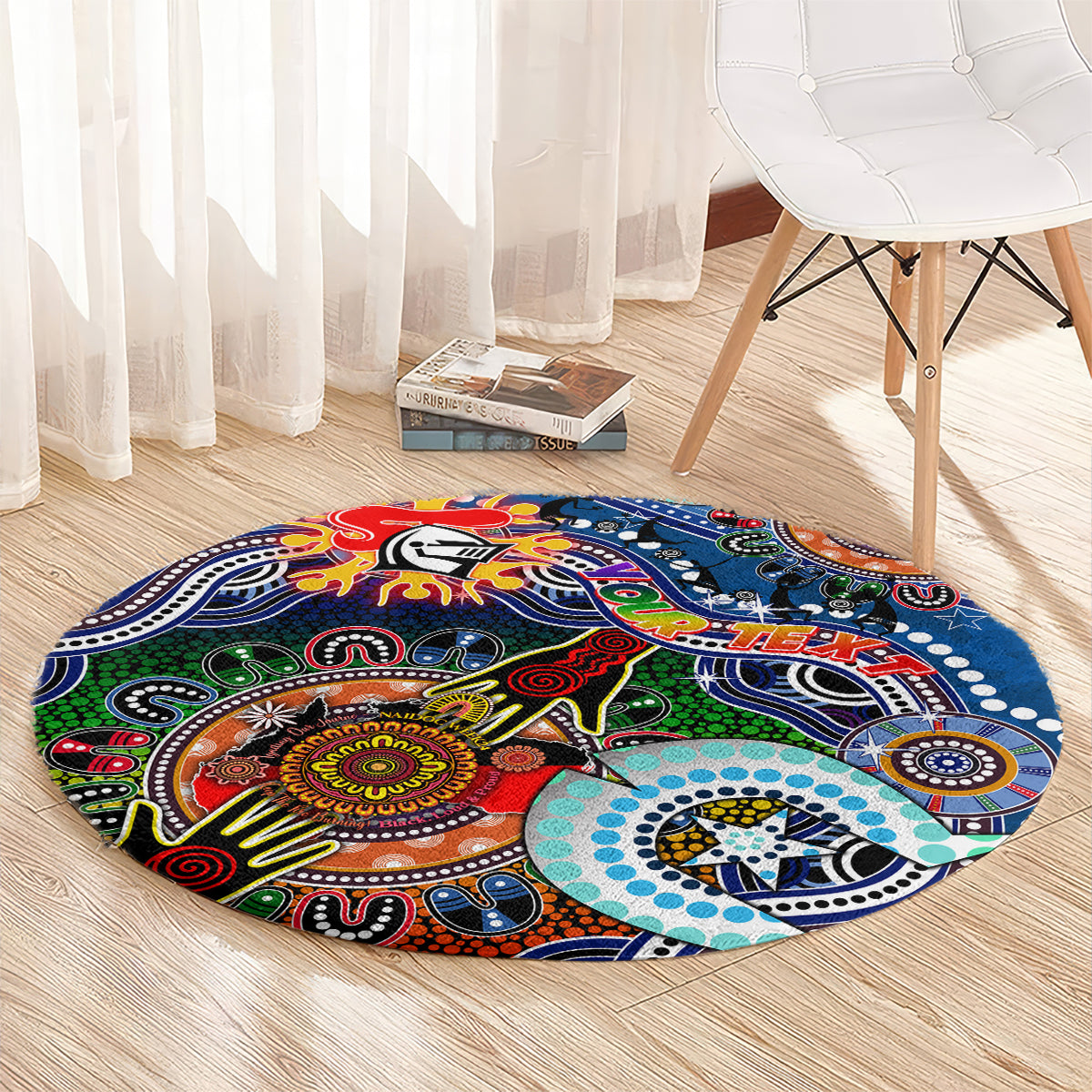 Personalised Knights NAIDOC Week 2024 Round Carpet Australia Aboriginal Dot Painting