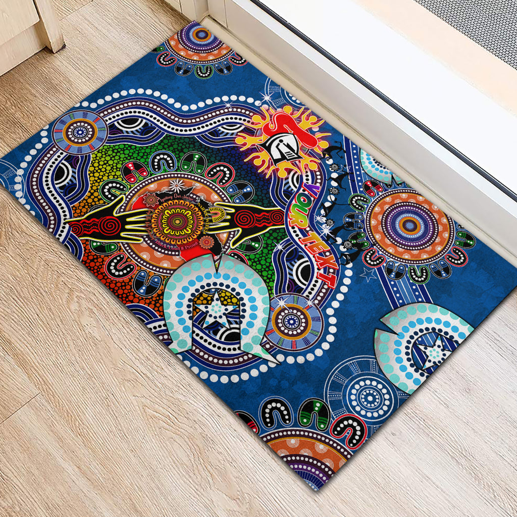 Personalised Knights NAIDOC Week 2024 Rubber Doormat Australia Aboriginal Dot Painting