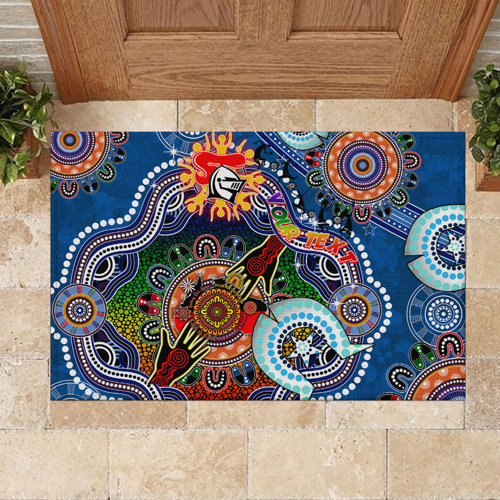 Personalised Knights NAIDOC Week 2024 Rubber Doormat Australia Aboriginal Dot Painting