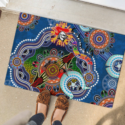 Personalised Knights NAIDOC Week 2024 Rubber Doormat Australia Aboriginal Dot Painting