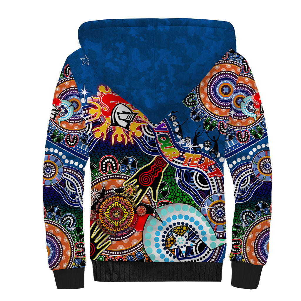 Personalised Knights NAIDOC Week 2024 Sherpa Hoodie Australia Aboriginal Dot Painting