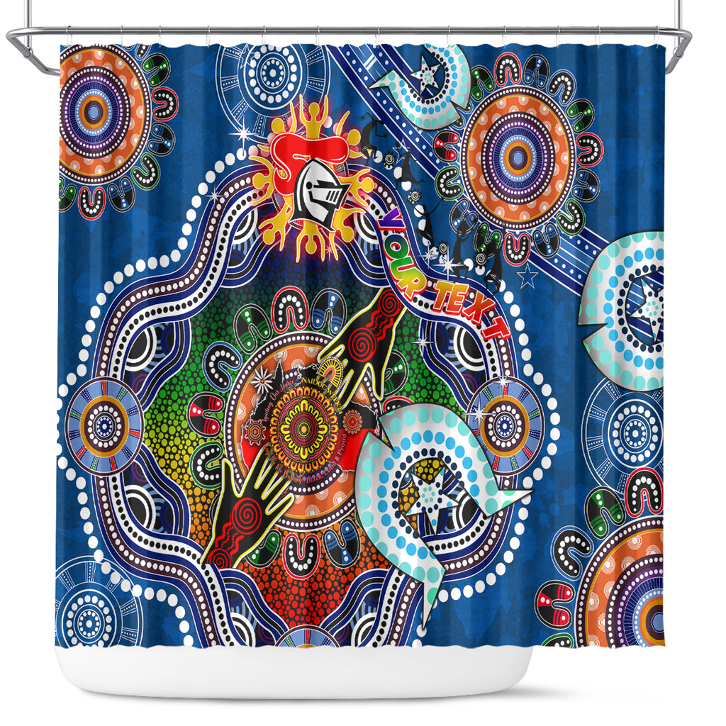 Personalised Knights NAIDOC Week 2024 Shower Curtain Australia Aboriginal Dot Painting