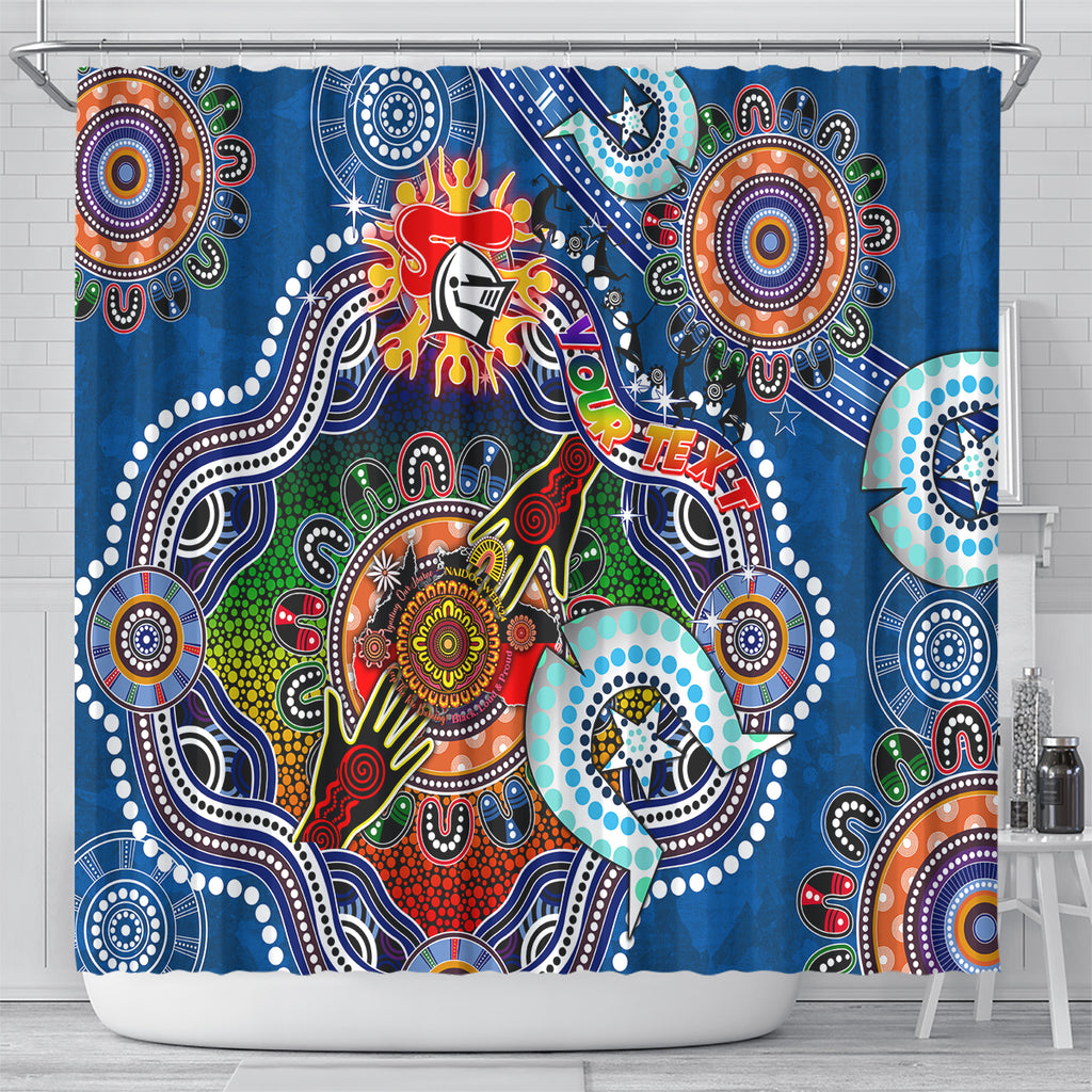 Personalised Knights NAIDOC Week 2024 Shower Curtain Australia Aboriginal Dot Painting