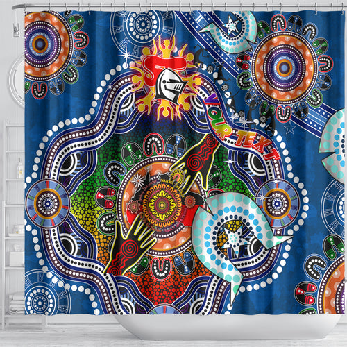 Personalised Knights NAIDOC Week 2024 Shower Curtain Australia Aboriginal Dot Painting