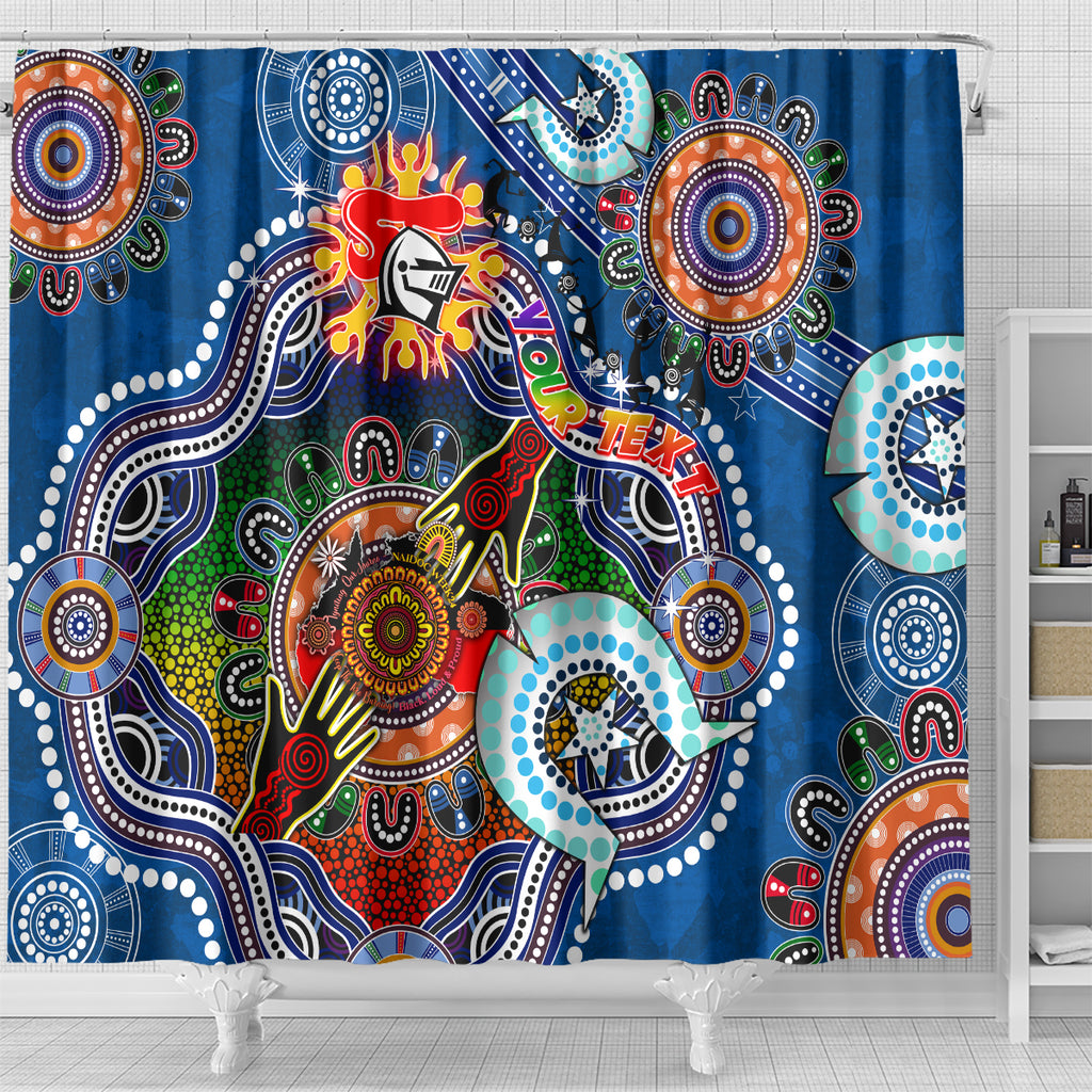 Personalised Knights NAIDOC Week 2024 Shower Curtain Australia Aboriginal Dot Painting