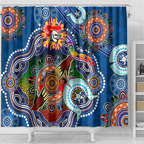 Personalised Knights NAIDOC Week 2024 Shower Curtain Australia Aboriginal Dot Painting