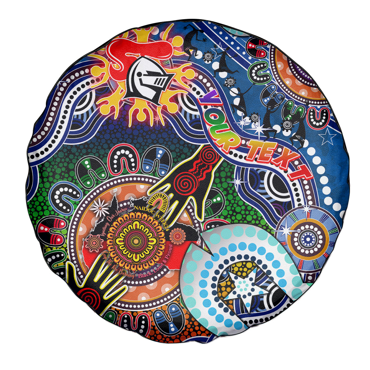Personalised Knights NAIDOC Week 2024 Spare Tire Cover Australia Aboriginal Dot Painting