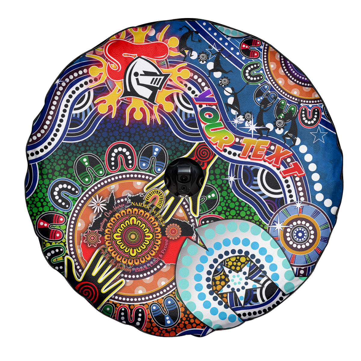 Personalised Knights NAIDOC Week 2024 Spare Tire Cover Australia Aboriginal Dot Painting