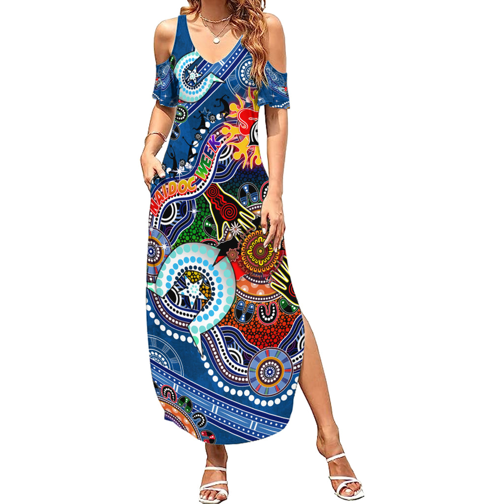 Personalised Knights NAIDOC Week 2024 Summer Maxi Dress Australia Aboriginal Dot Painting