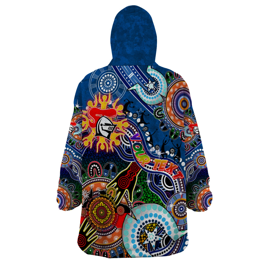 Personalised Knights NAIDOC Week 2024 Wearable Blanket Hoodie Australia Aboriginal Dot Painting