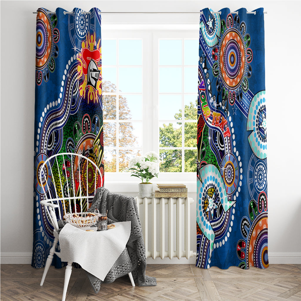 Personalised Knights NAIDOC Week 2024 Window Curtain Australia Aboriginal Dot Painting