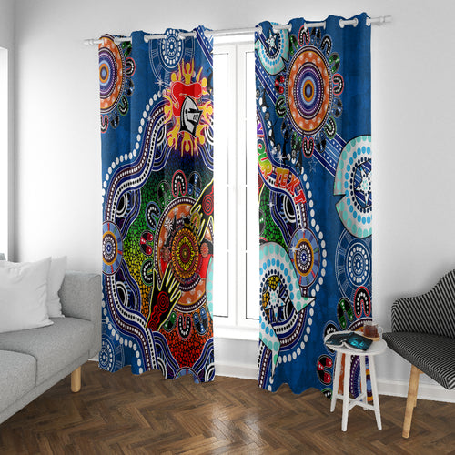 Personalised Knights NAIDOC Week 2024 Window Curtain Australia Aboriginal Dot Painting