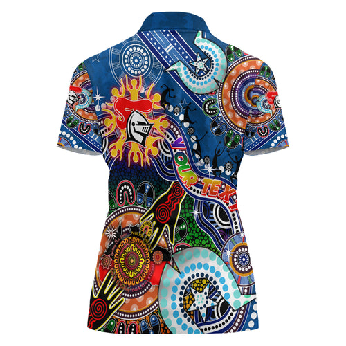 Personalised Knights NAIDOC Week 2024 Women Polo Shirt Australia Aboriginal Dot Painting