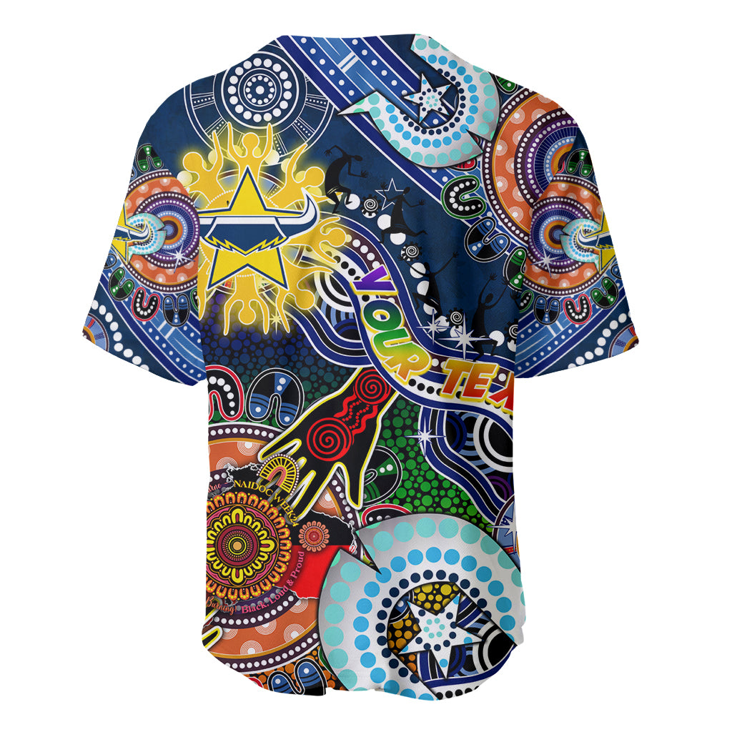 Personalised Cowboys NAIDOC Week 2024 Baseball Jersey Australia Aboriginal Dot Painting