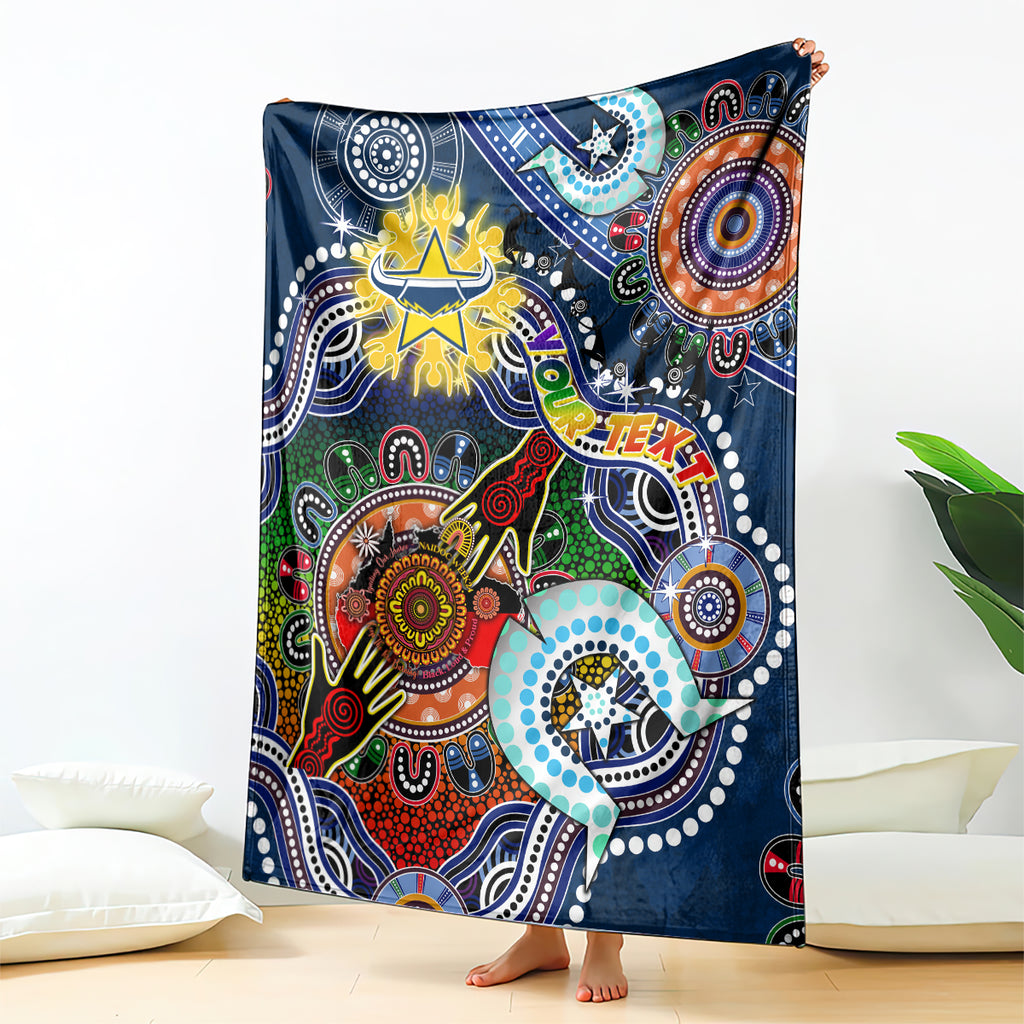 Personalised Cowboys NAIDOC Week 2024 Blanket Australia Aboriginal Dot Painting