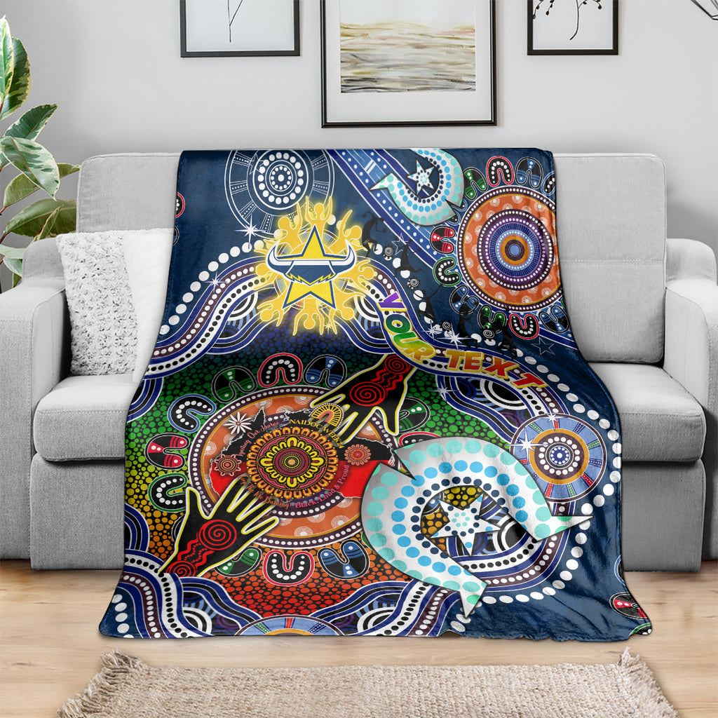Personalised Cowboys NAIDOC Week 2024 Blanket Australia Aboriginal Dot Painting